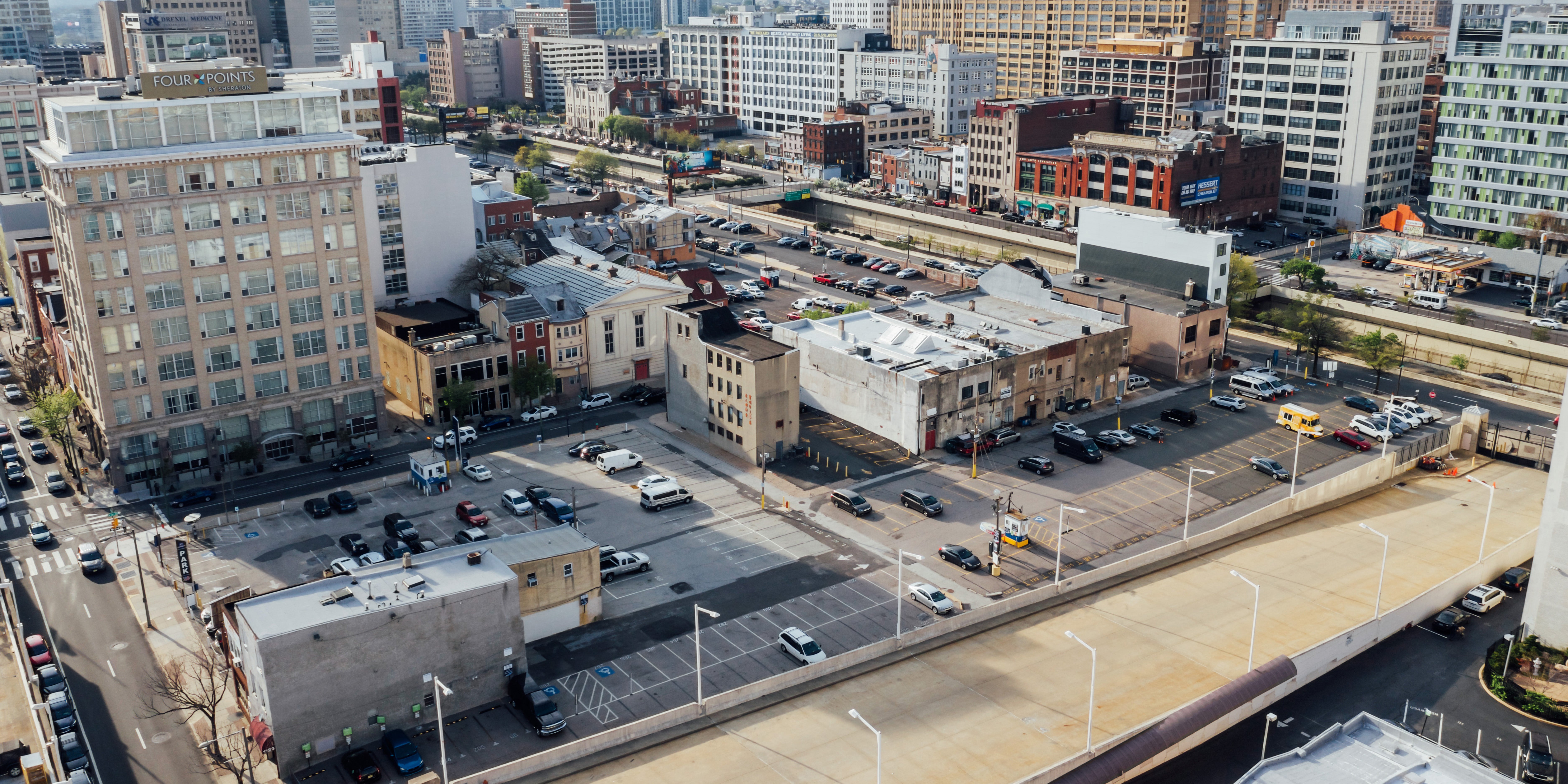 12th & Race lot in Aerial View