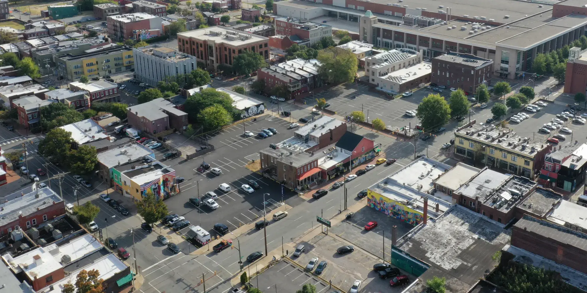 100 & 106 E Marshall street in Aerial View
